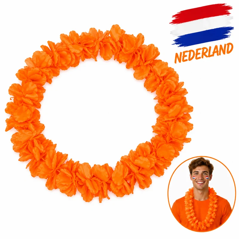 Oranje Hawaiikrans – Supporterskrans voor EK, WK & Koningsdag