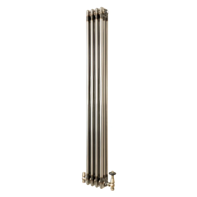 Traditionele Radiator & Kraan - 3-Kolom - 1500 x 200 mm - Ruw Metaal