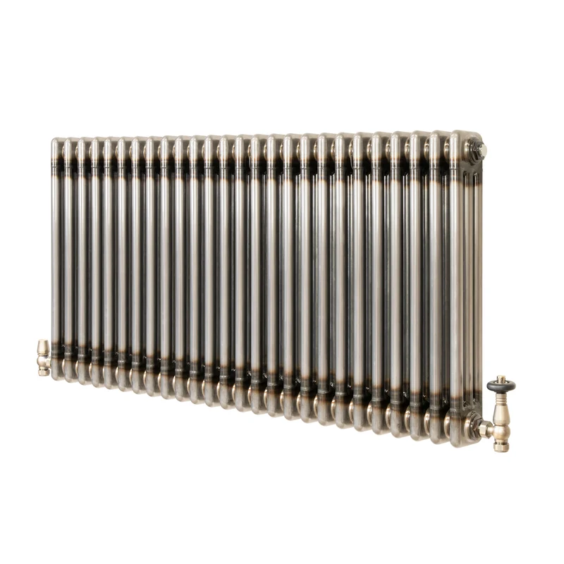Traditionele Radiator & Kraan - 3-Kolom - 600 x 1190 mm - Ruw Metaal