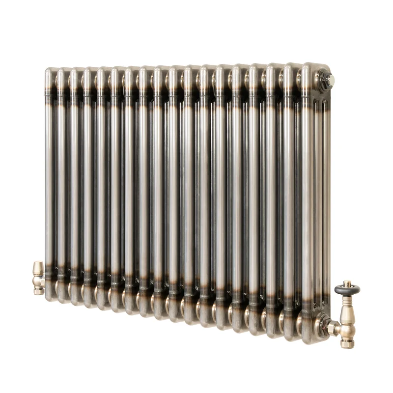 Traditionele Radiator & Kraan - 3-Kolom - 600 x 830 mm - Ruw Metaal
