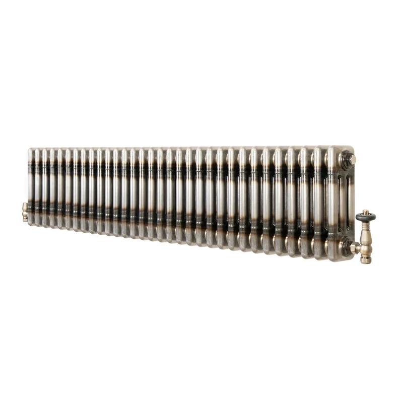 Traditionele Radiator & Kraan - 3-Kolom - 300 x 1460 mm - Ruw Metaal