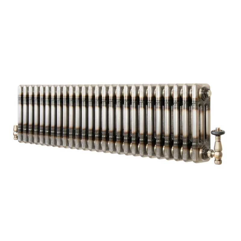 Traditionele Radiator & Kraan - 3-Kolom - 300 x 1190 mm - Ruw Metaal