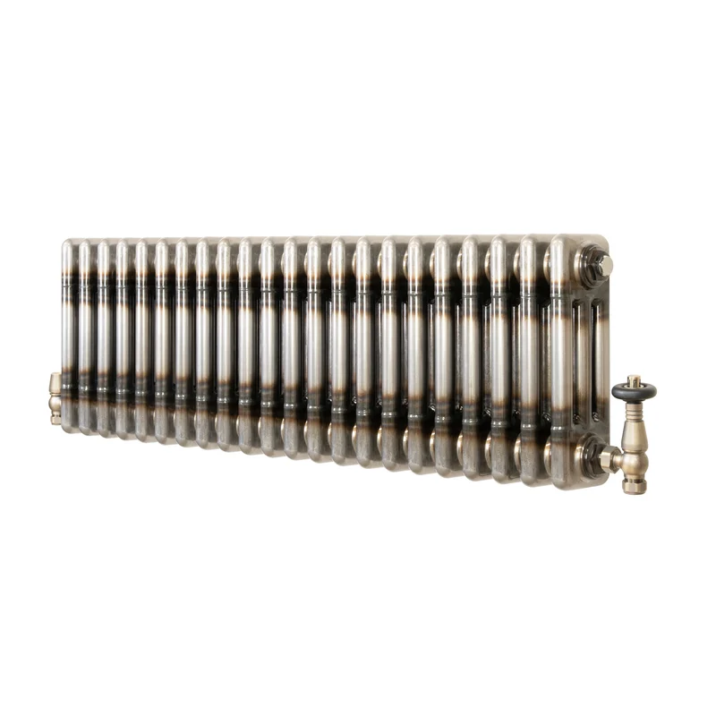 Traditionele Radiator & Kraan - 3-Kolom - 300 x 1010 mm - Ruw Metaal
