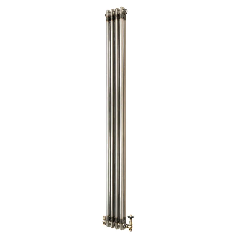Traditionele Radiator & Kraan - 2-Kolom - 1800 x 200 mm - Ruw Metaal