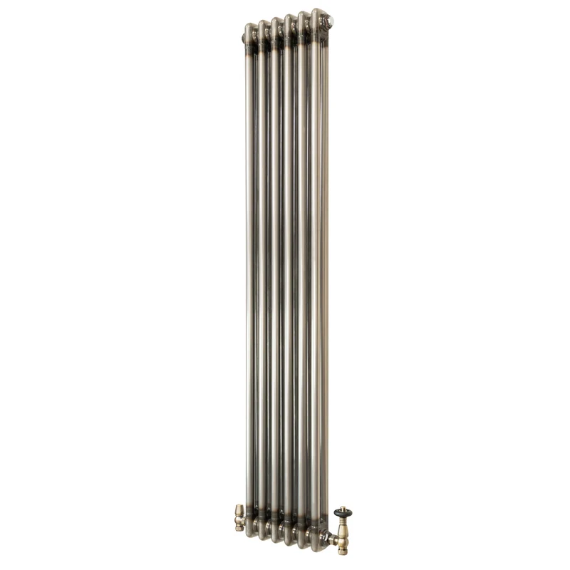Traditionele Radiator & Kraan - 2-Kolom - 1500 x 290 mm - Ruw Metaal