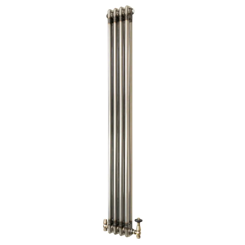 Traditionele Radiator & Kraan - 2-Kolom - 1500 x 200 mm - Ruw Metaal