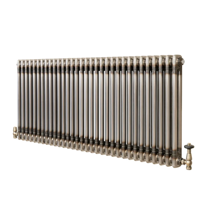 Traditionele Radiator & Kraan - 2-Kolom - 600 x 1460 mm - Ruw Metaal