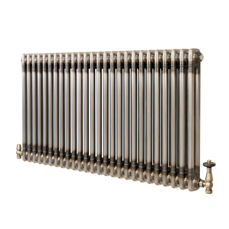 Traditionele Radiator & Kraan - 2-Kolom - 600 x 1190 mm - Ruw Metaal