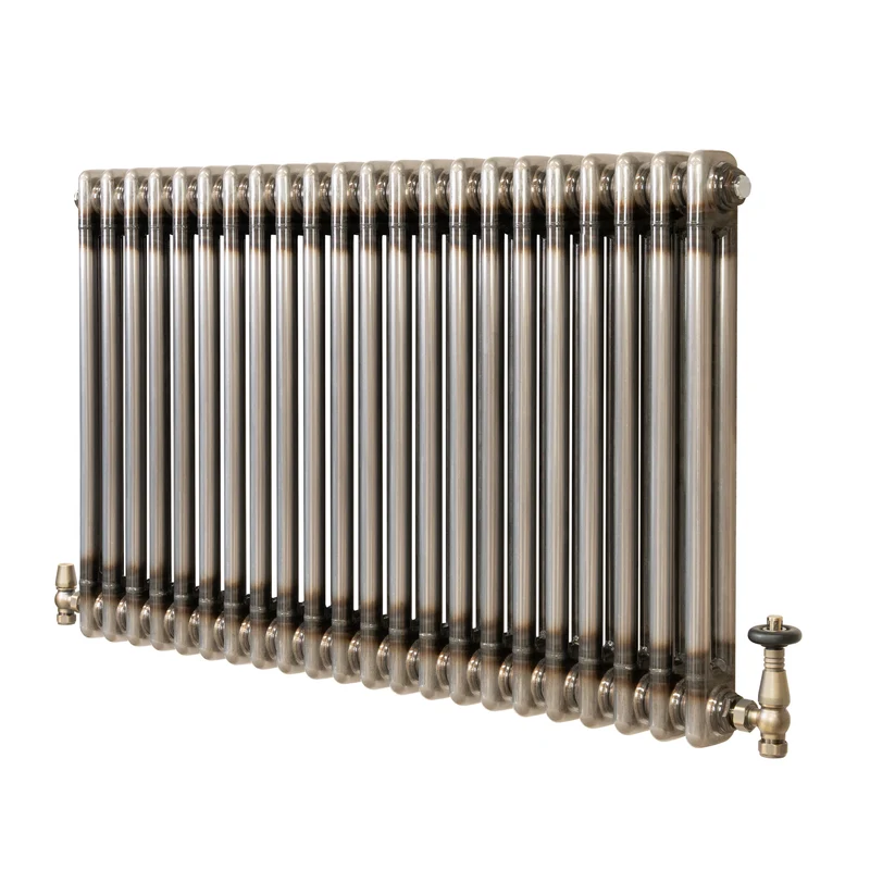 Traditionele Radiator & Kraan - 2-Kolom - 600 x 1010 mm - Ruw Metaal