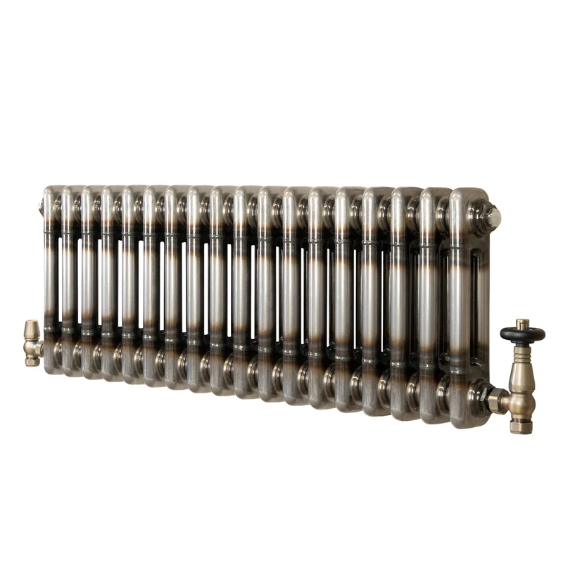Traditionele Radiator & Kraan - 2-Kolom - 600 x 830 mm - Ruw Metaal