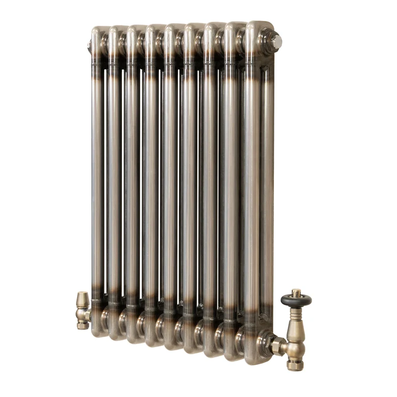Traditionele Radiator & Kraan - 2-Kolom - 600 x 425 mm - Ruw Metaal