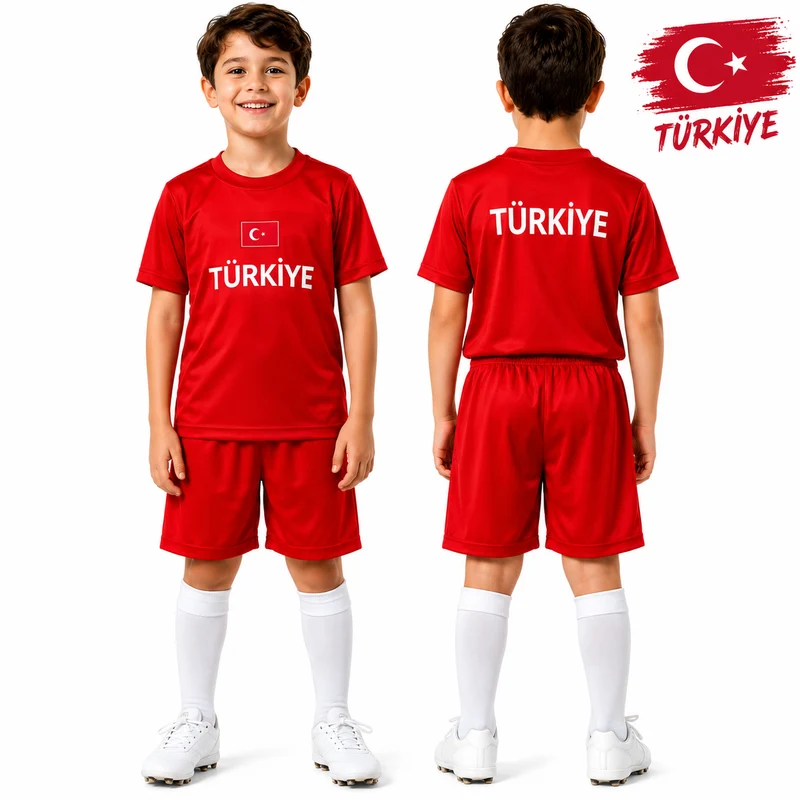 Turkije WK 2026 Kinderset Rood – Voetbalshirt & Short