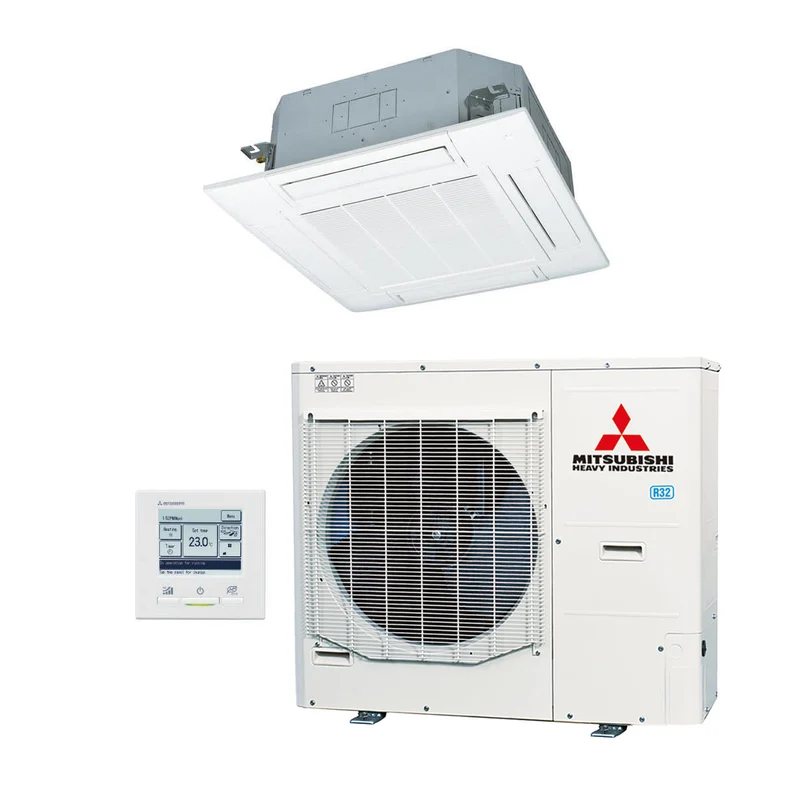 Mitsubishi Cassette 90x90 single-split set Hyper inverter FDT100VH inclusief paneel en wandbediening