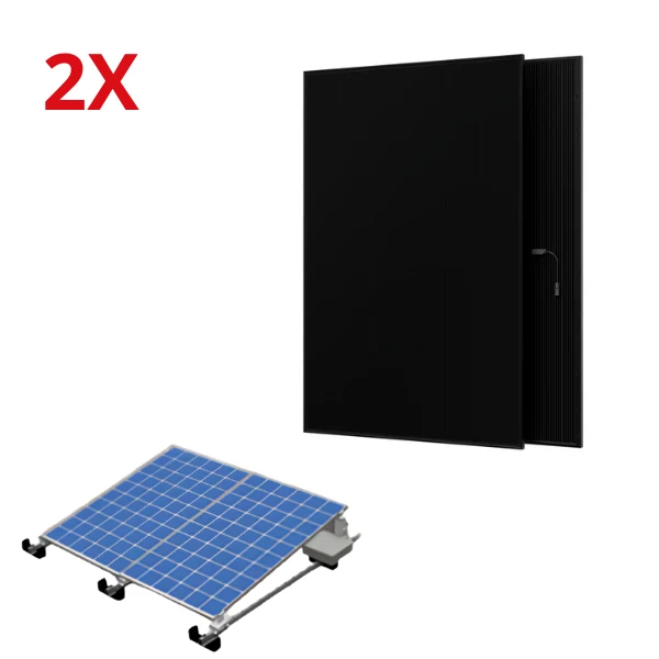 Zonnepanelen-set voor plat dak | Voor thuisbatterijen met zonnepaneelingang