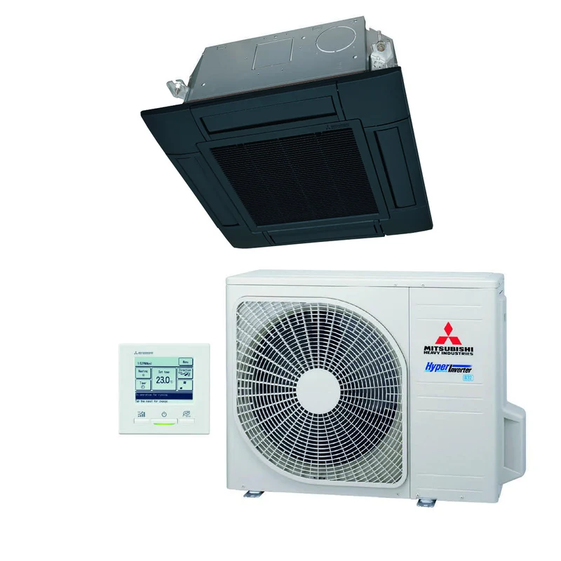 Mitsubishi Cassette 60x60 single-split set FDTC35VH 3,5kW (RAL9005) inclusief paneel en wandbediening
