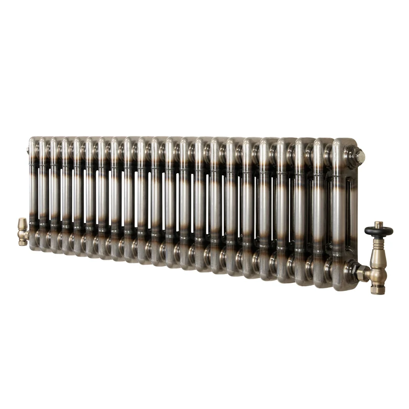 Traditionele Radiator & Kraan - 2-Kolom - 300 x 1010 mm - Ruw Metaal