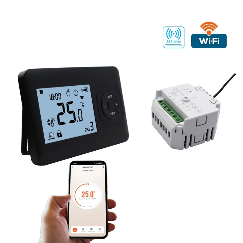 QH-Basic WiFi black thermostaat inclusief inbouw ontvanger