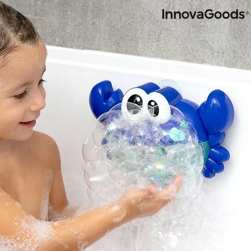 InnovaGoods - Badspeelgoed - Badspeeltjes - - Muzikale Krab met Zeepbellen voor het Bad - 12 Kindermelodieën - met 3 Zuignappen