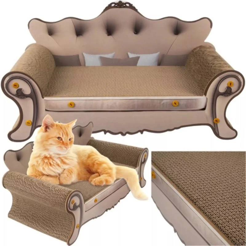 Purlov Krabpaal Sofa – Luxe Krabmeubel Sofa voor Katten – MDF en Karton