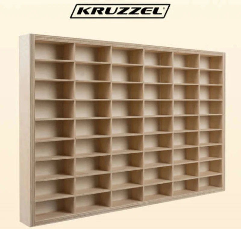 Kruzzel Houten Plank voor 54 Modelauto's - Perfect voor Elke Verzamelaar - Opbergkast - Voor kinderen en volwassenen