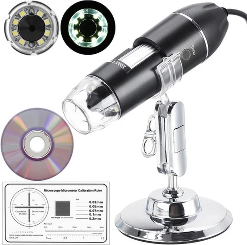 Digitale Microscoop met Camera – 1600x Zoom – Microscopie - Endoscoop - Foto & Video - USB connectie