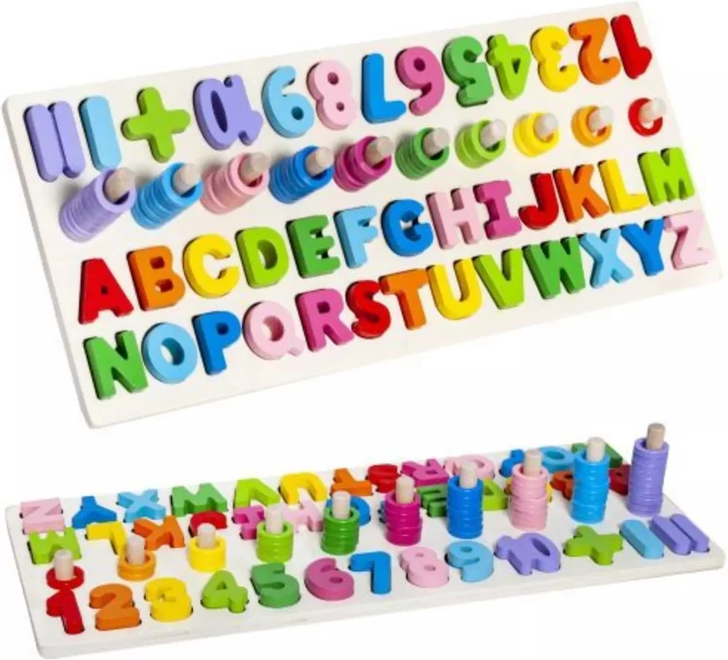 Houten Speelgoed - Alfabet leren - Cijfers - leren tellen - Alfabet - Puzzel - kinderen