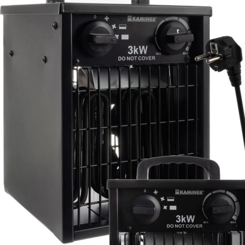 Kaminer Elektrische Heater 3kW - Krachtige Ventilatorkachel met Thermostaat en Oververhittingsbeveiliging