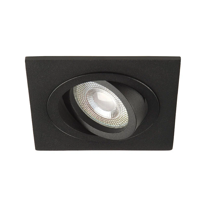 Inbouwspot Vienna | Kantelbaar | Vierkant 93 mm| Mat zwart