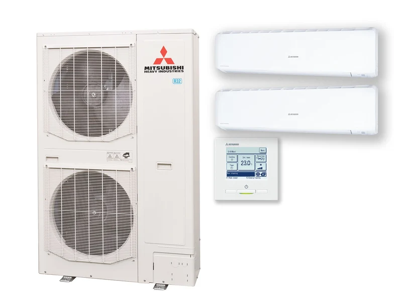 Wand duo-split set SRK200 Micro inverter 20,0 kW inclusief verbindingsstuk en bedrade wandbediening