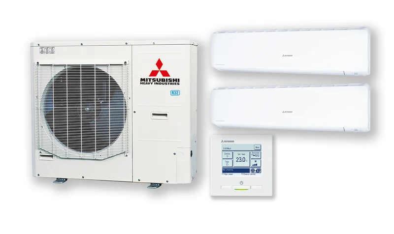 Wand duo-split set Hyper inverter SRK140ZR-W 14,0 kW inclusief verbindingsstuk en bedrade wandbediening