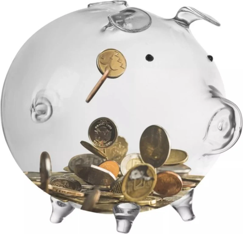 Glazen Spaarvarken - voor volwassenen en kleine kinderen - Groot - Spaarvarken Spaarpot - Glas - Hoge Kwaliteit - Cadeau