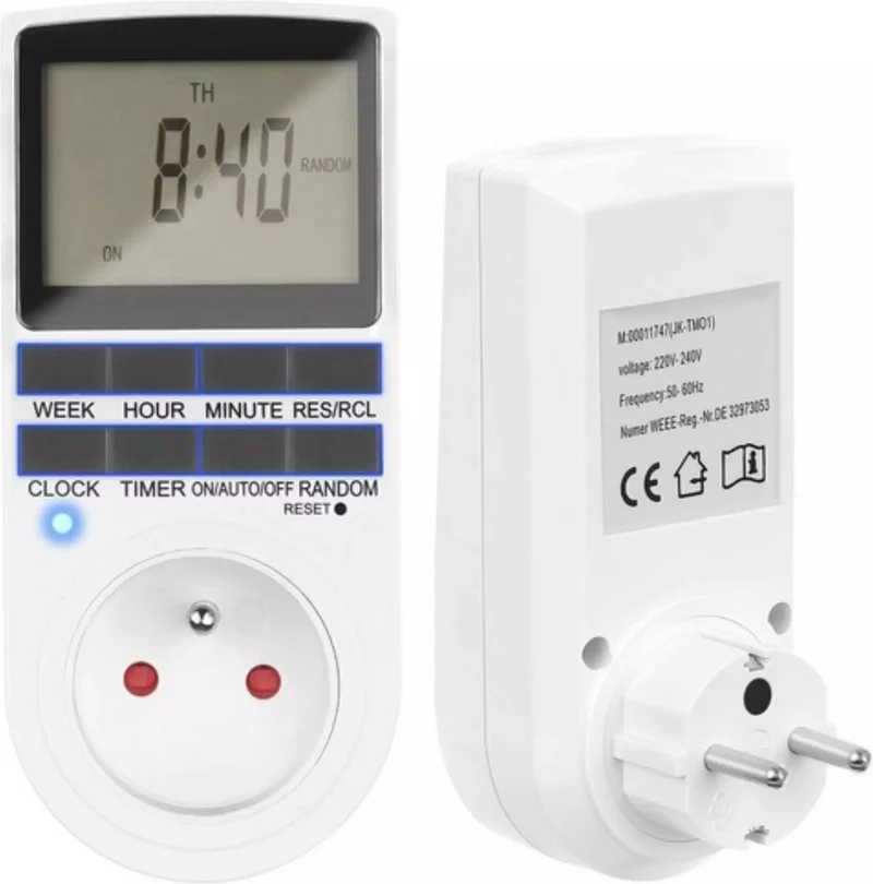 Ruhhy Tijdschakelaar aan/uit schakelaar - 16A - 230V/50Hz - Wit