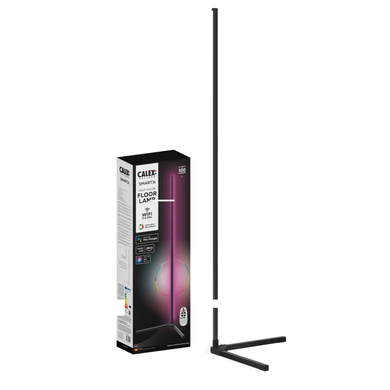 Calex Slimme LED Vloerlamp - Hoeklamp staand RGB smart
