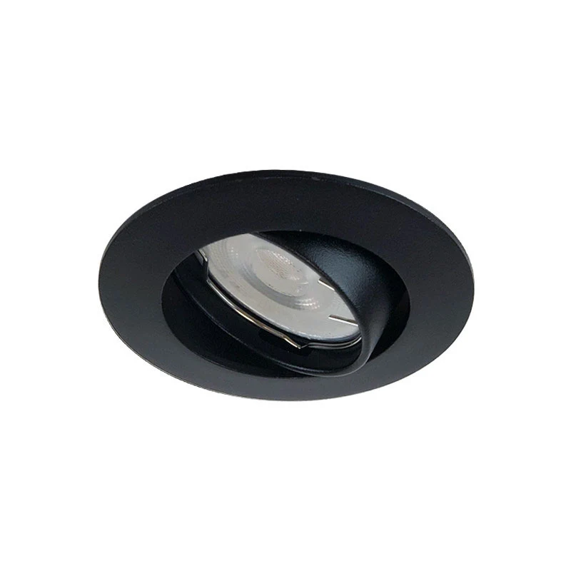 Inbouwspot Lucca mini - GU11 - Kantelbaar - Rond Ø 55 mm - Mat zwart - Mini spotje voor LED