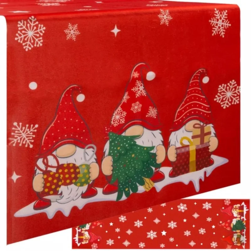 Ruhhy Feestelijke Tafelloper met Kabouterpatroon - Perfect voor Kerst