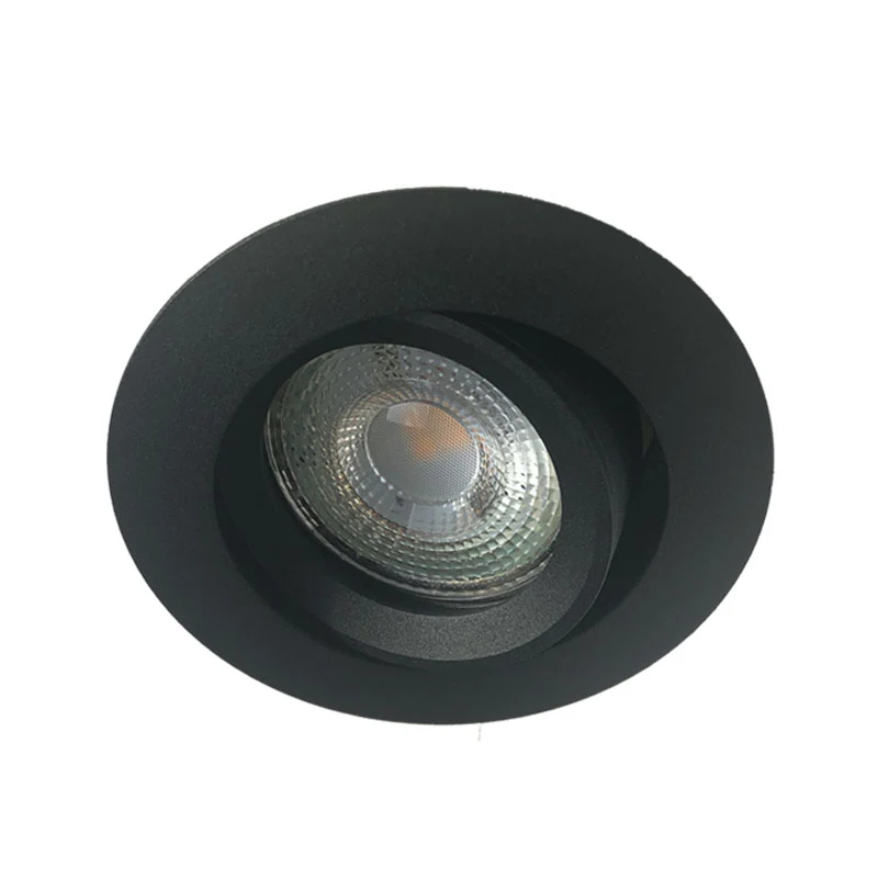 Inbouwspot Monti - Kantelbaar - Rond 84 mm - Mat zwart