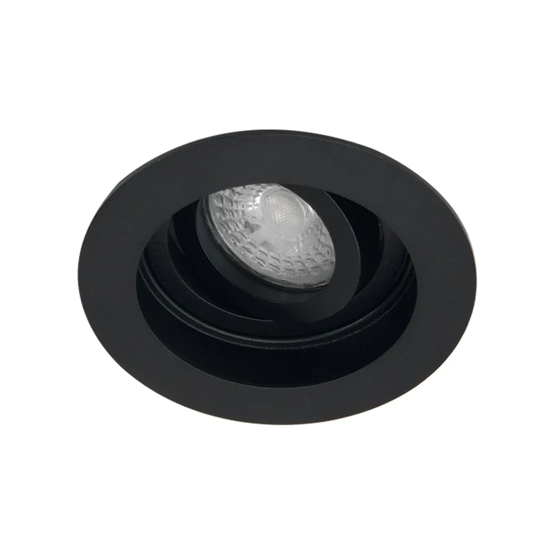 Inbouwspot Moreda - Kantelbaar - Rond Ø 99 mm- Mat zwart