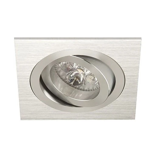 Inbouwspot Vienna - Kantelbaar - Vierkant 93 mm -Geborsteld aluminium