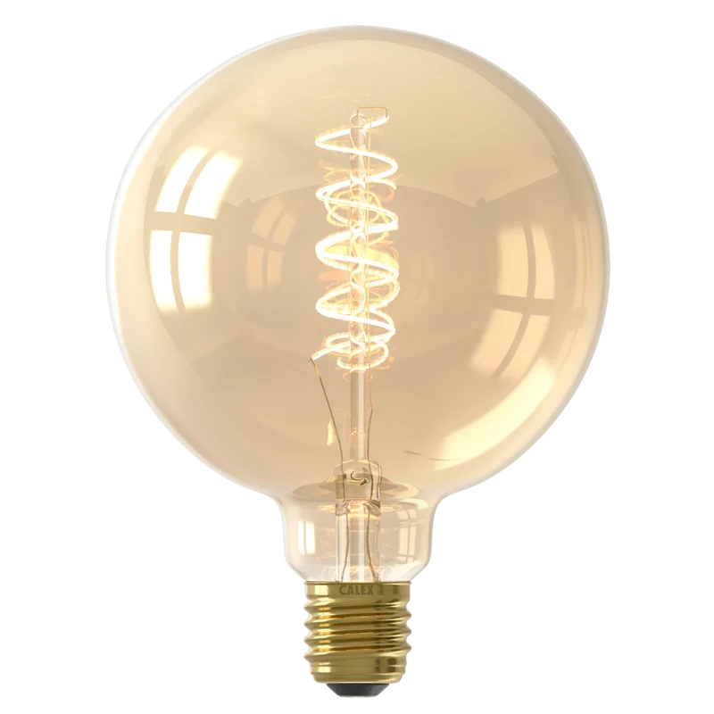 Calex LED Filament vintage Lamp G125 E27 Gold – 3.8W Dimbaar | Sfeervolle designlamp