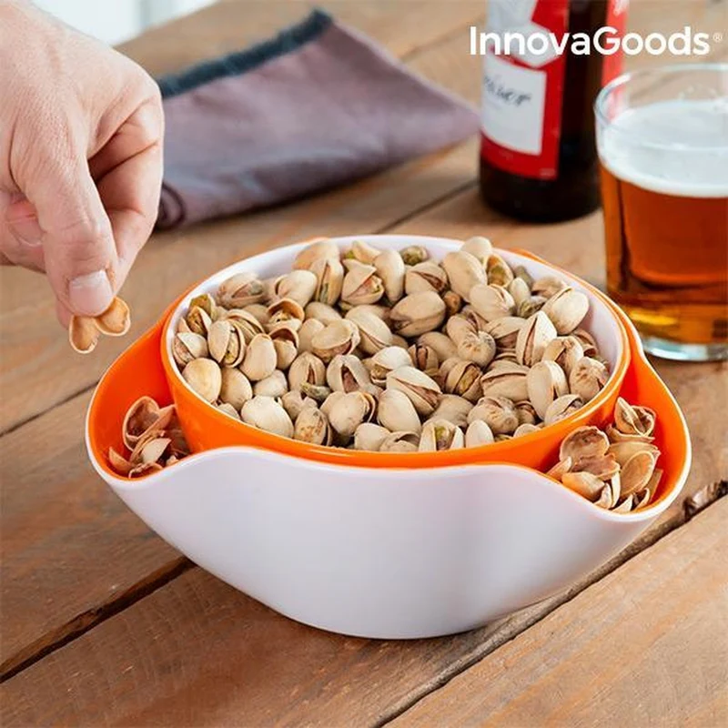 InnovaGoods - 2 in 1 Aperitiefschaaltjes / kommetjes - 2 schaaltjes van verschillende vorm en afmeting