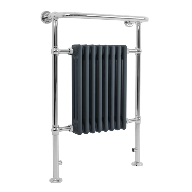Klassieke Radiator met Verwarmde Handdoekrek - 950 mm x 660 mm - Antraciet Grijs