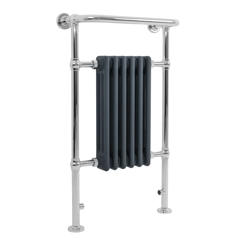 Klassieke Radiator met Verwarmde Handdoekrek - 950 mm x 570 mm - Antraciet Grijs