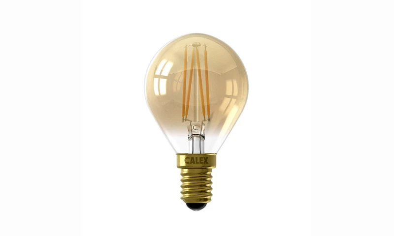 Calex Filament LED Lamp - E14 - P45 Lichtbron Goud - 3.5W - Dimbaar