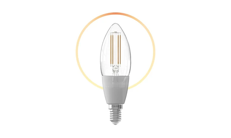 Calex Slimme Lamp - Wifi LED Filament Verlichting - E14 - Smart Lichtbron Helder - Dimbaar - Warm Wit licht - 4,9W