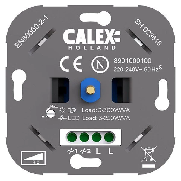 Calex LED Inbouwdimmer enkel of dubbel - fase afsnijding - universeel
