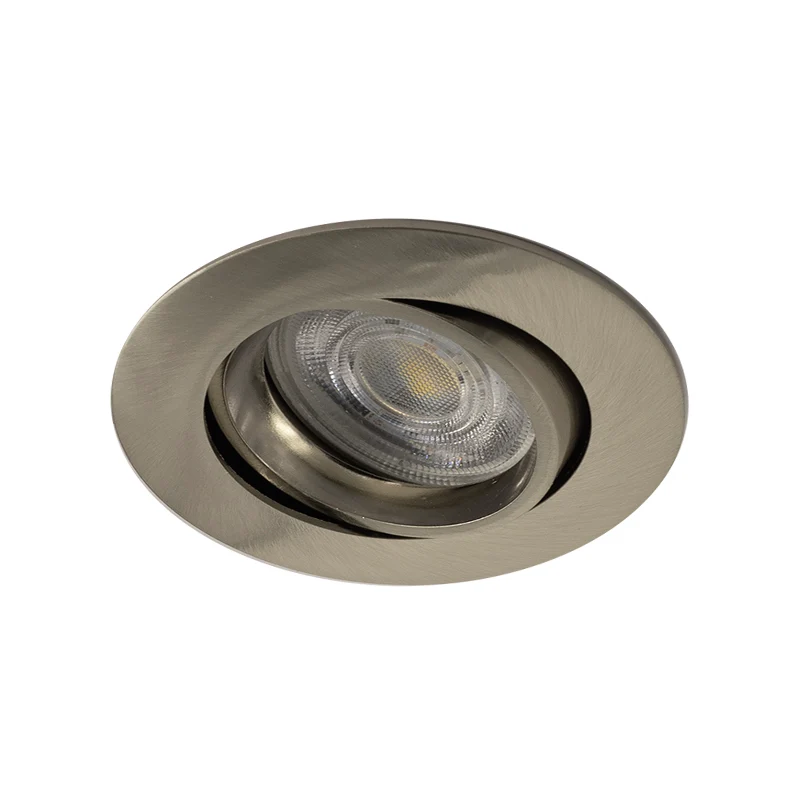Inbouwspot Costa - Kantelbaar - Rond 82 mm - RVS look