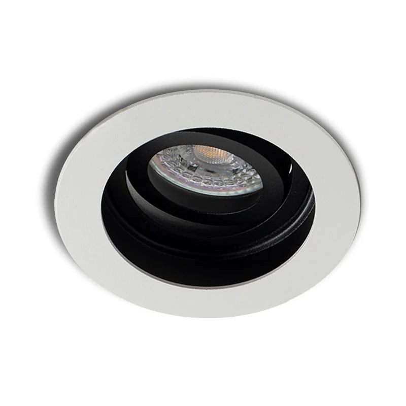 Inbouwspot Moreda - Kantelbaar - Rond Ø 99 mm - Wit met zwart