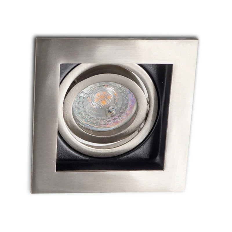 Inbouwspot Evia - Kantelbaar - Vierkant 100 mm - Aluminium met zwart