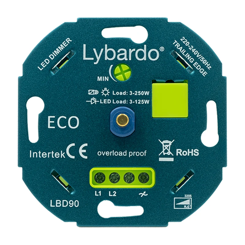 LED dimmer Lybardo Eco 3-125 watt - Universeel - Inbouw - Fase afsnijding