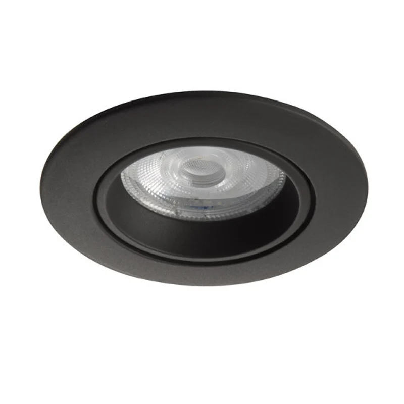 Inbouwspot Costa - Kantelbaar - Rond 82 mm - Mat zwart